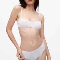White Pointelle Balconette Bra