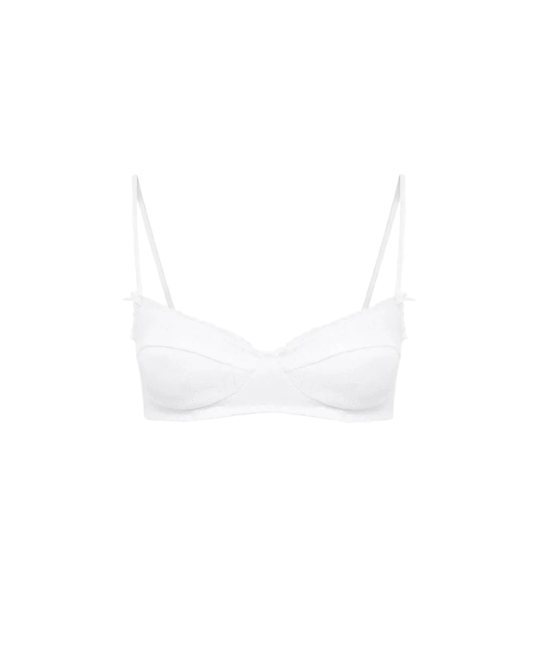 White Pointelle Balconette Bra
