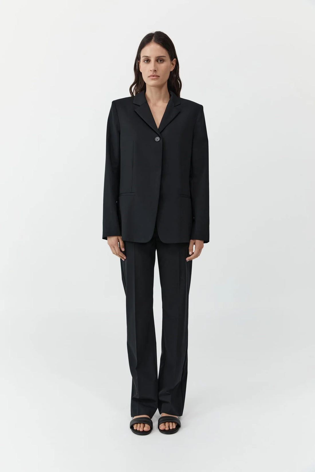 Black Fine Band 90s Pants
