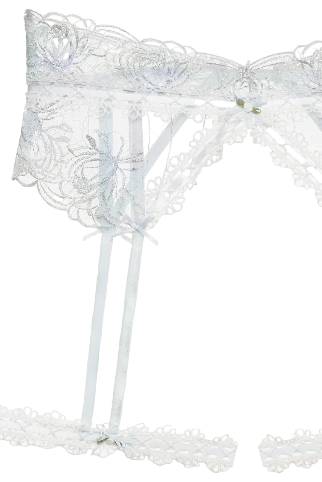 Blue Shimmer Garden Garter Belt
