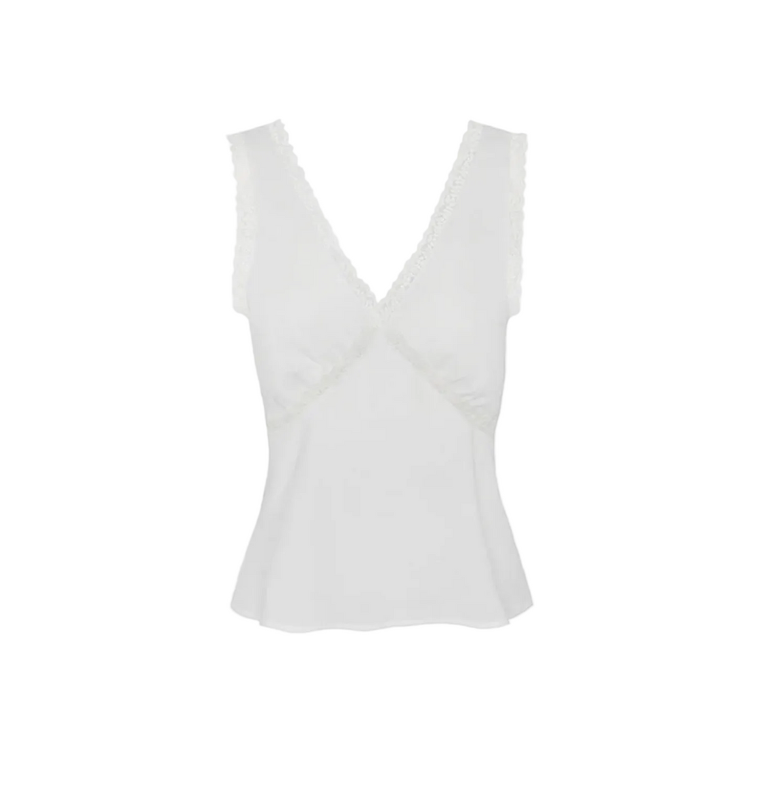 White Cotton Voile Iris Tank