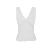 White Cotton Voile Iris Tank