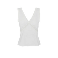 White Cotton Voile Iris Tank