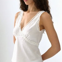 White Cotton Voile Iris Tank