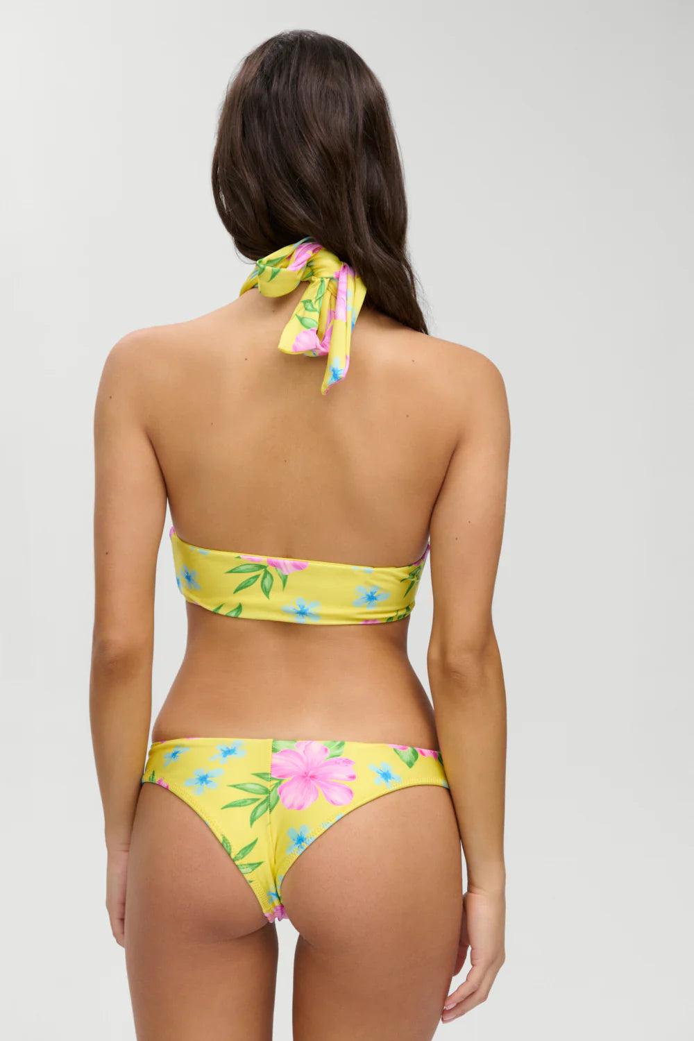 Hibiscus Lemonade Forever Wrap Satin Bikini Top