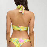 Hibiscus Lemonade Forever Wrap Satin Bikini Top
