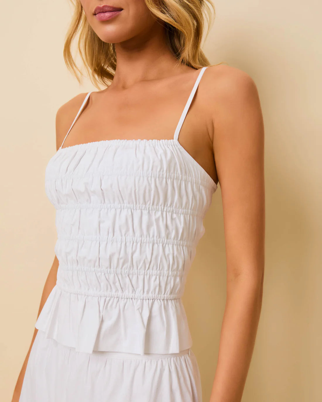 Optic White Delta Poplin Top