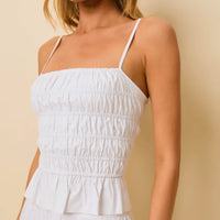 Optic White Delta Poplin Top