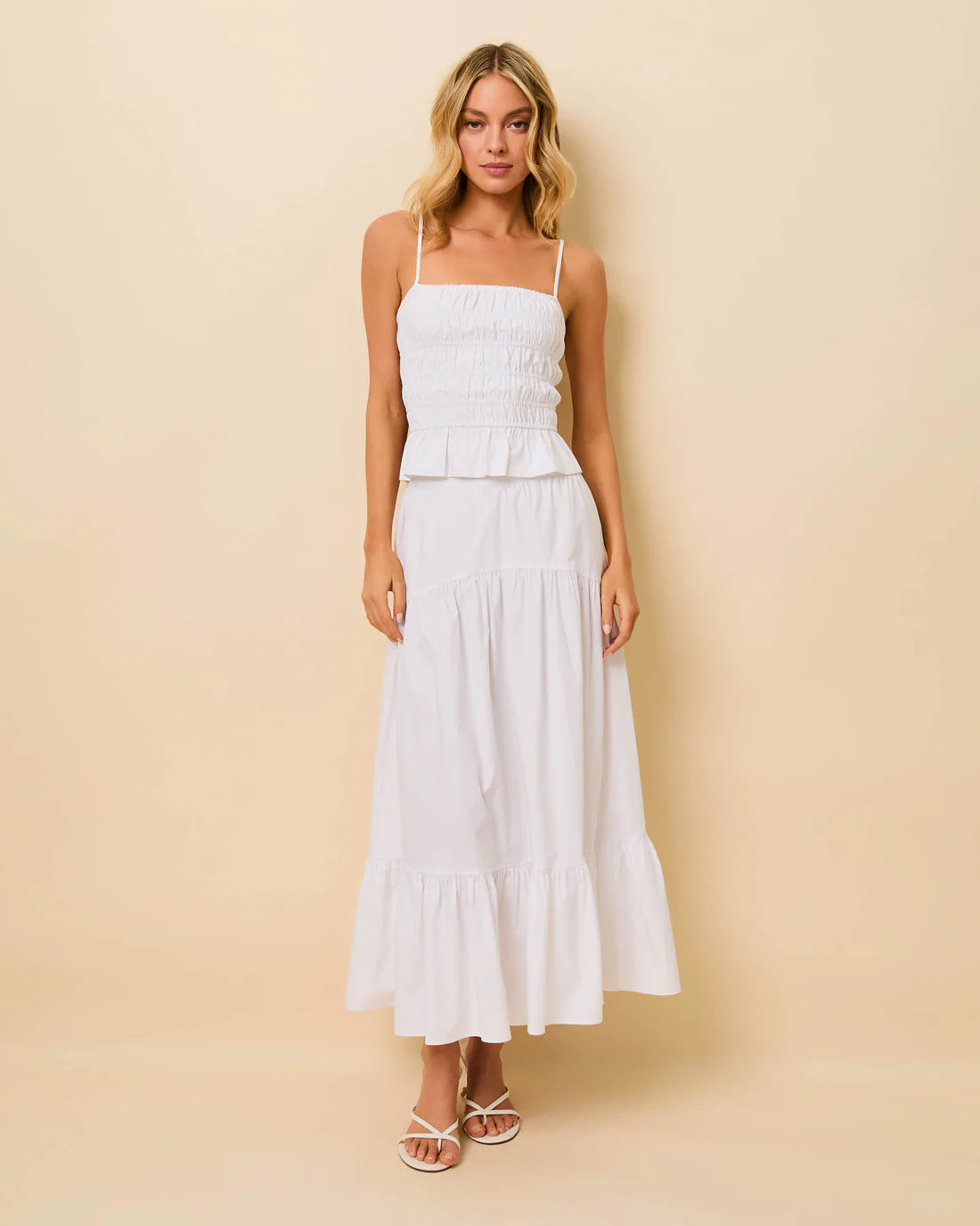 Optic White Delta Poplin Top