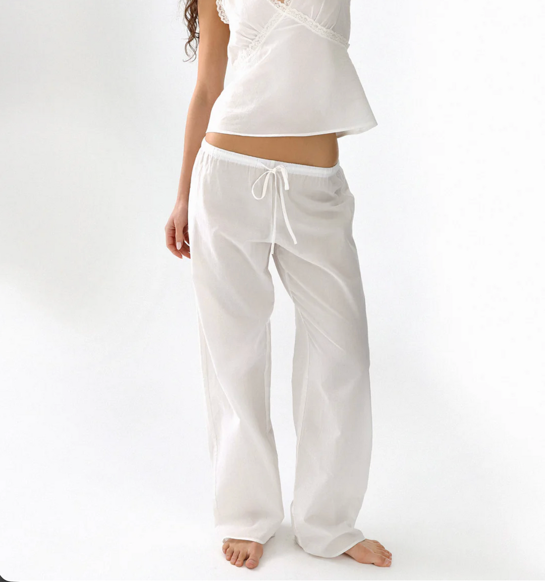 White Cotton Voile Pant
