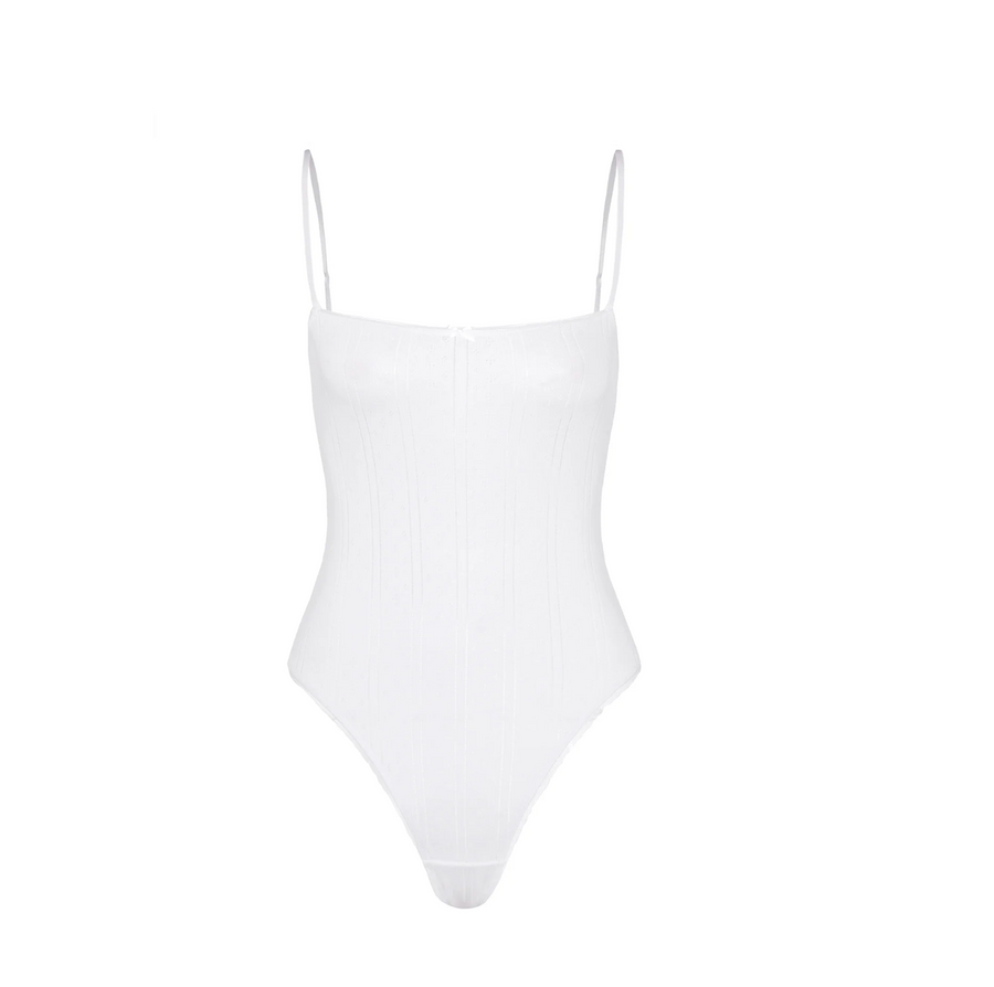 White Pointelle Bodysuit