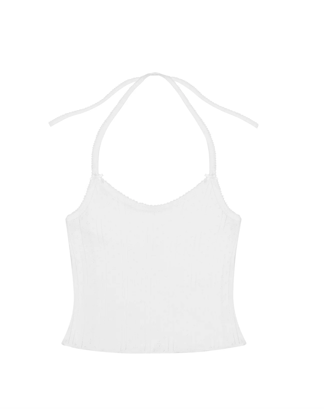White Pointelle Halter