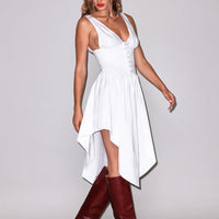 White Romy Bustier Poplin Lacing Dress
