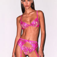 Wild Pink Recycled Lily Embroidery Demi Bra