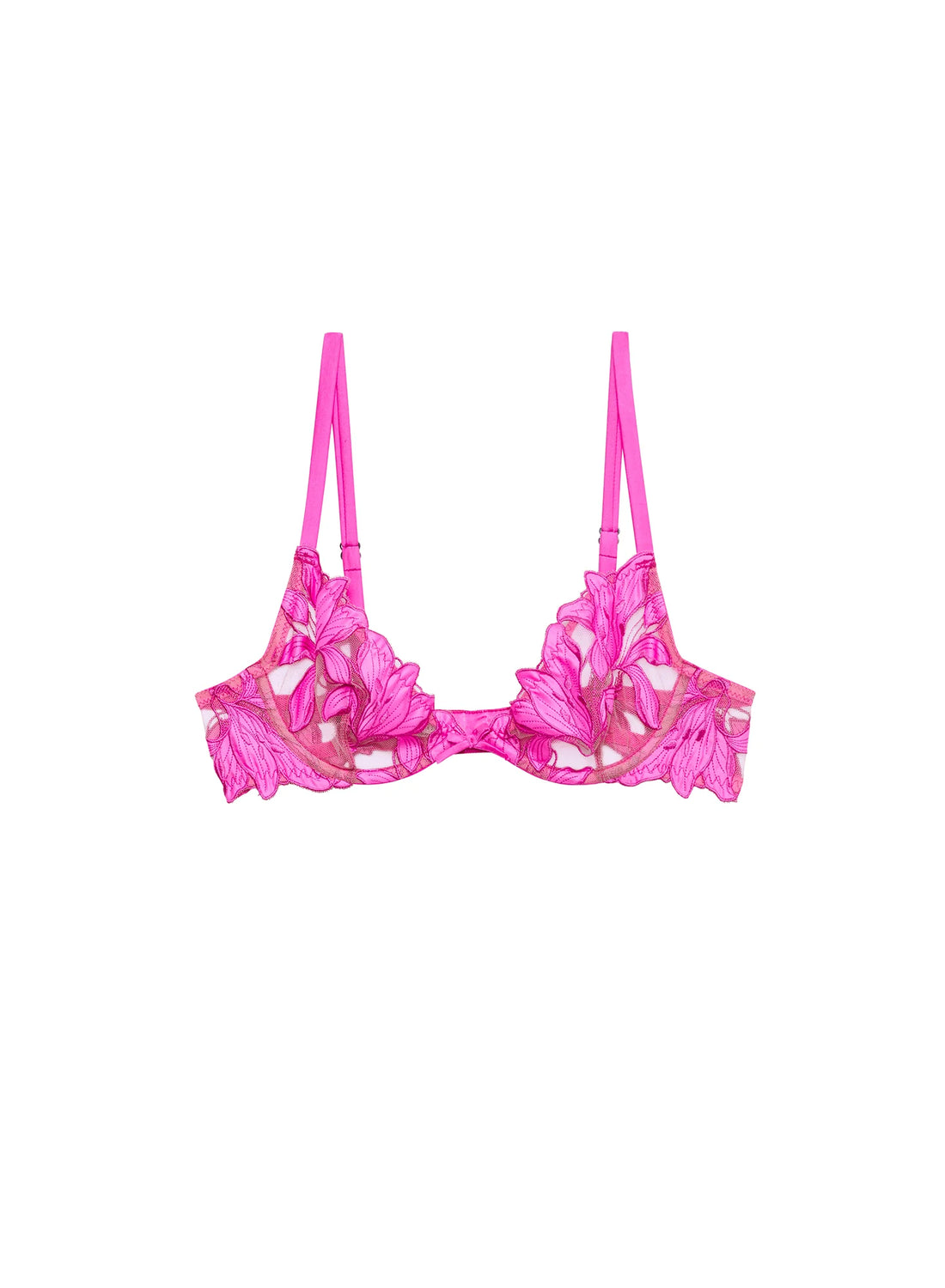 Wild Pink Recycled Lily Embroidery Demi Bra