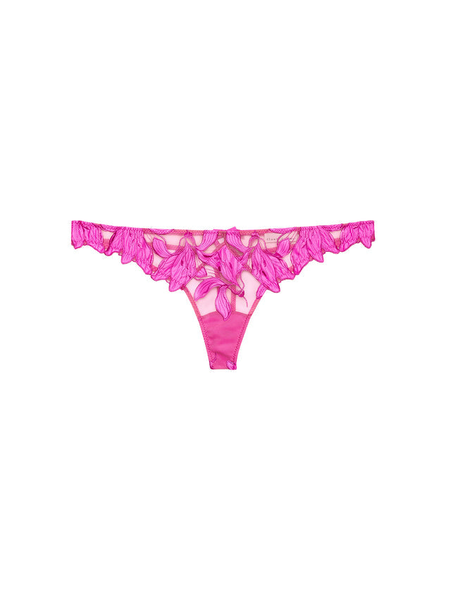 Wild Pink Recycled Lily Embroidery Thong