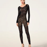 Black Infinite Rose Net Jumpsuit