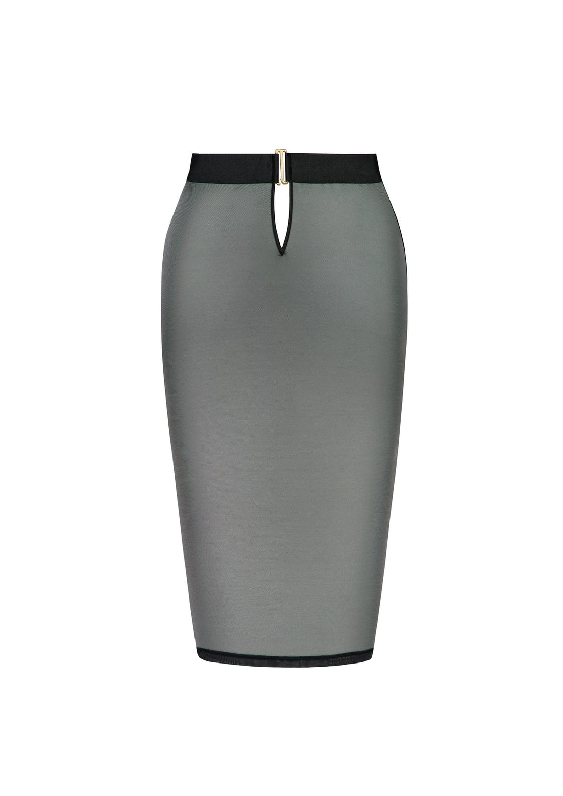 Black Zenna Mesh Pencil Skirt