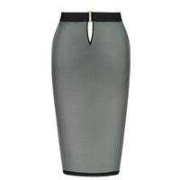 Black Zenna Mesh Pencil Skirt