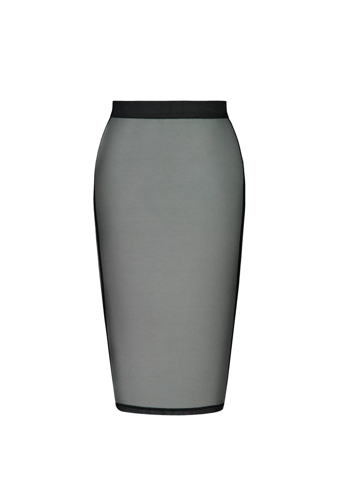 Black Zenna Mesh Pencil Skirt
