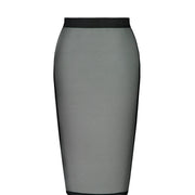 Black Zenna Mesh Pencil Skirt