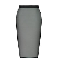 Black Zenna Mesh Pencil Skirt