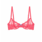 Neon Coral Bianca Lace Balconette Bra