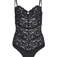 Black Charlotte Balconette Bodysuit