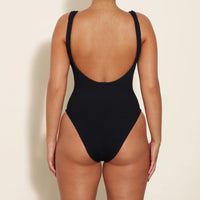 Black Domino One Piece Swimsuit