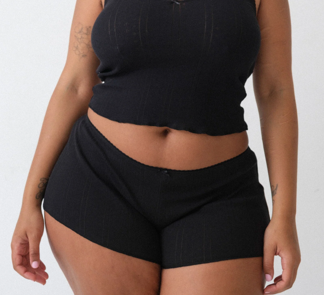 Black Pointelle Teeny Tiny Short