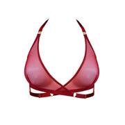 Burnt Red Art Deco Mesh Wrap Bra