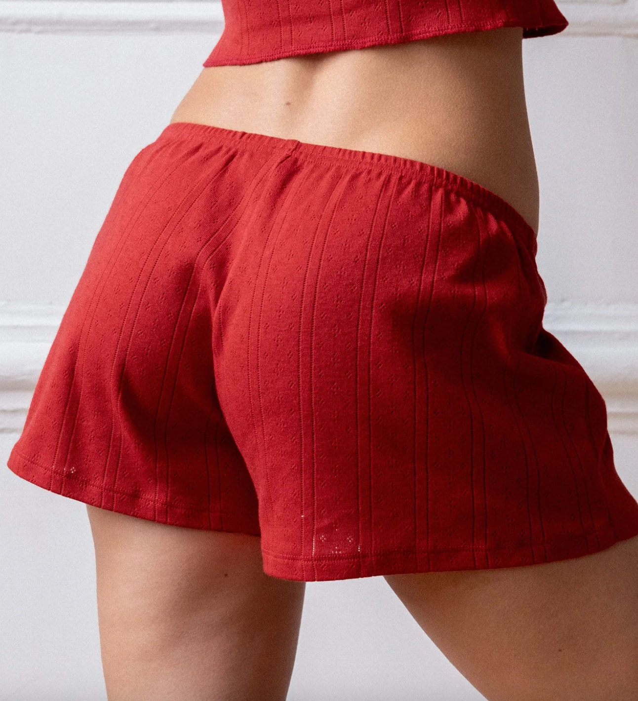 Cherry Red Pointelle Short – Elle's