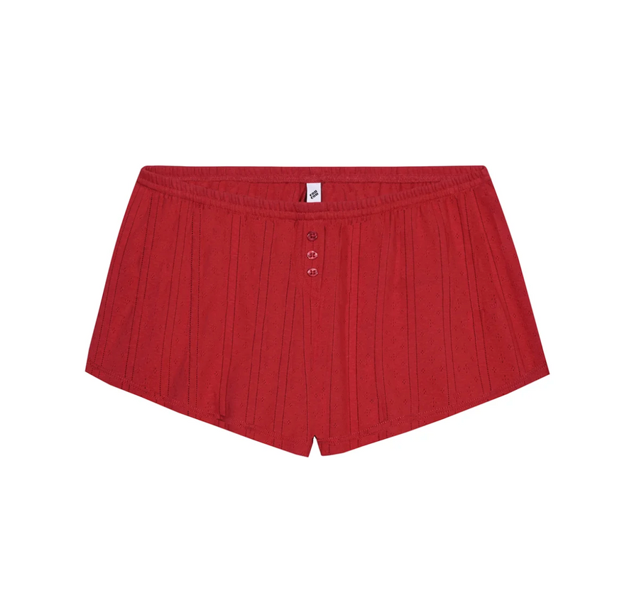 Cherry Red Pointelle Short