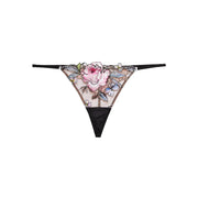 Black Fidelia Embroidery V-String