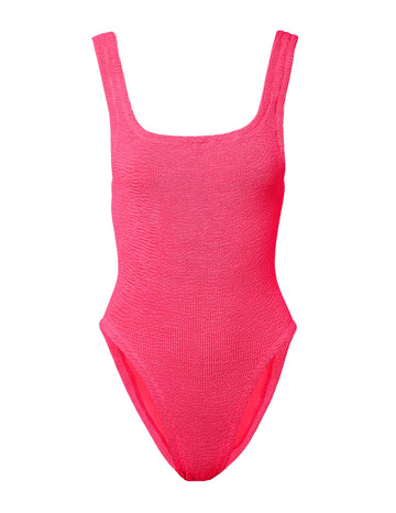 Hot Pink Square Neck Swimsuit