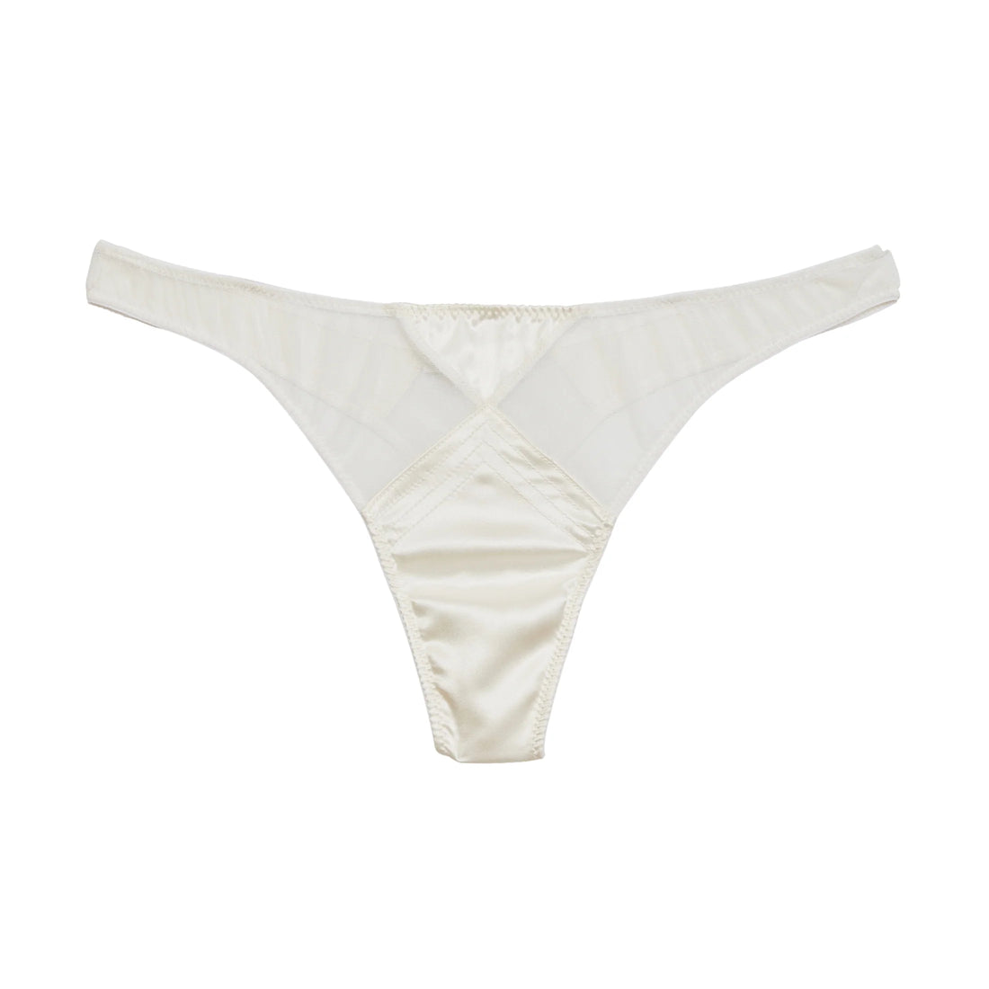 Ivory Topstitch Thong