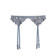 Grey Lily Embroidery Garter Belt