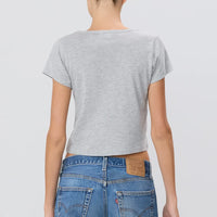 Heather Gray Cotton Modal Short Sleeve Baby Tee