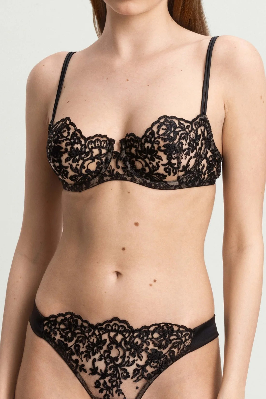 Black Royal Jewel Balconette Bra