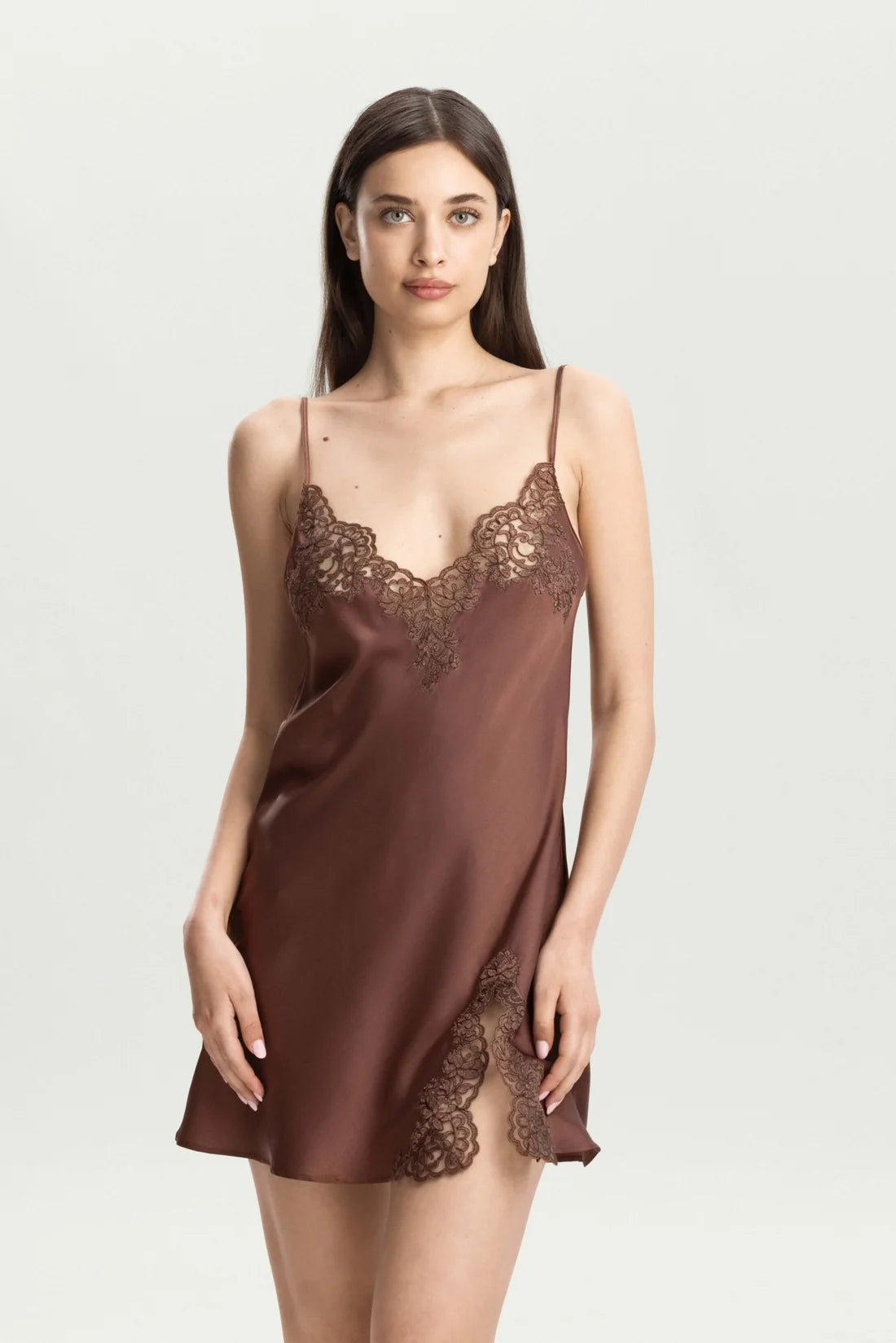 Chocolate Royal Jewel Short Chemise