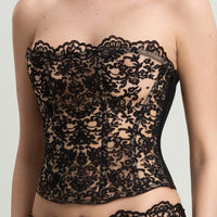 Black Royal Jewel Strapless Bustier
