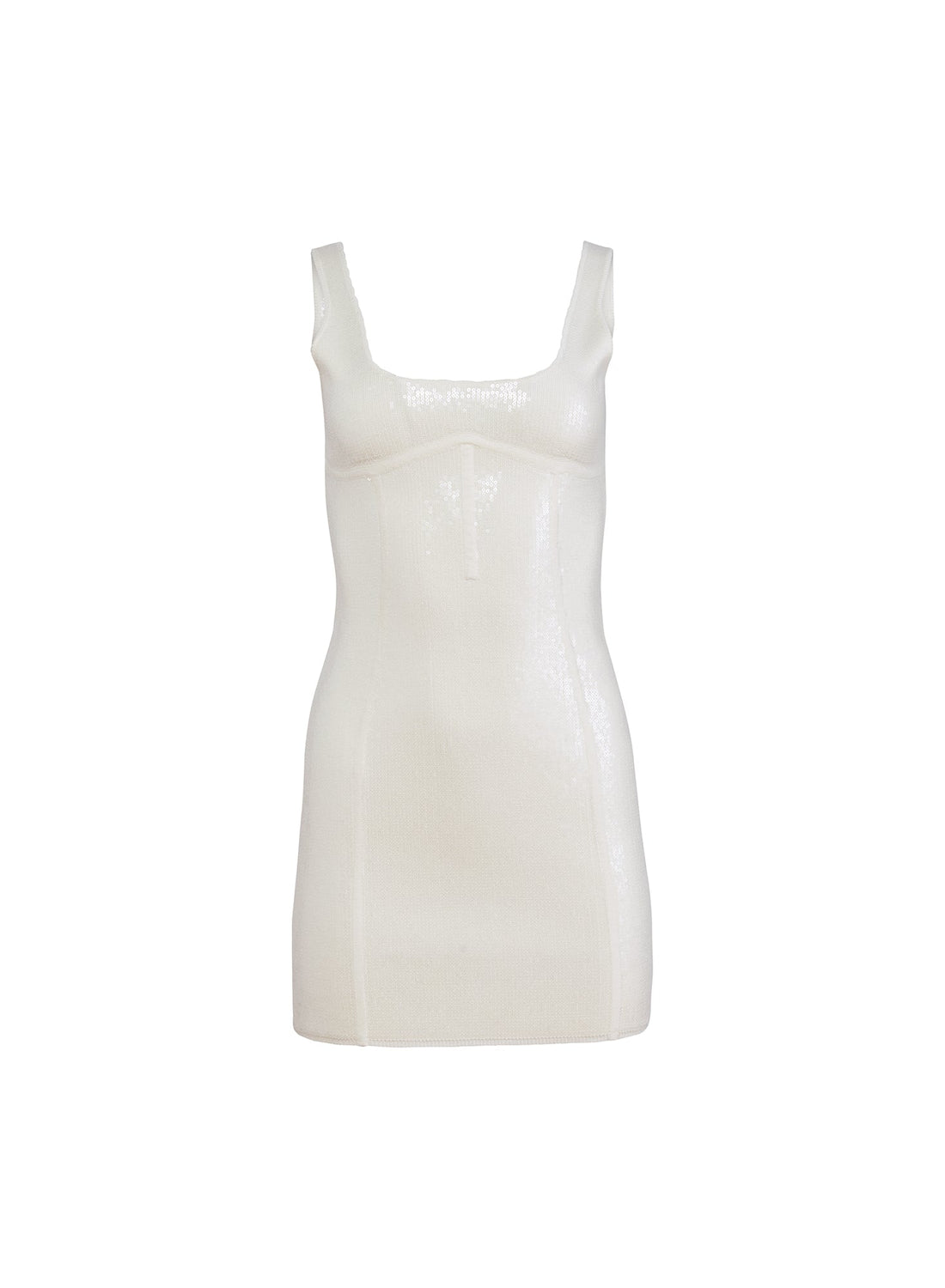 Ivory Sequin Knit Bodycon Mini Dress