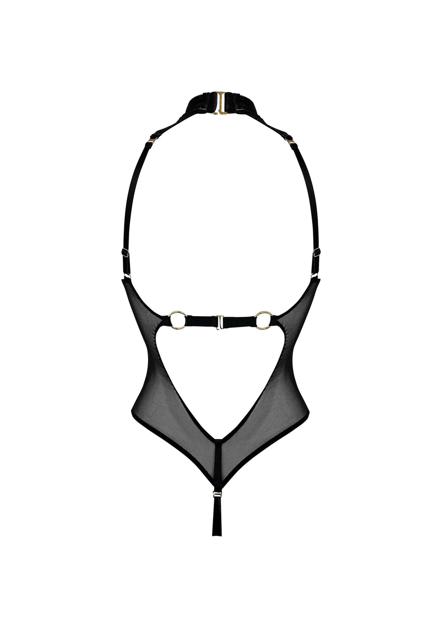 Black Signature Mesh High Neck Body