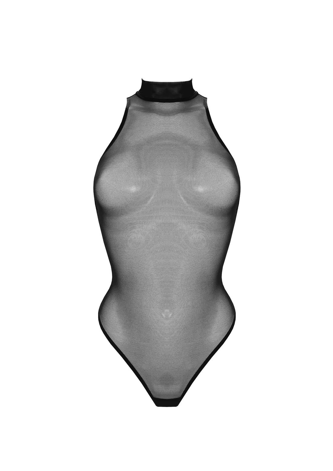Black Signature Mesh High Neck Body