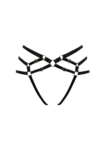 Black Signature Ouvert Harness Brief