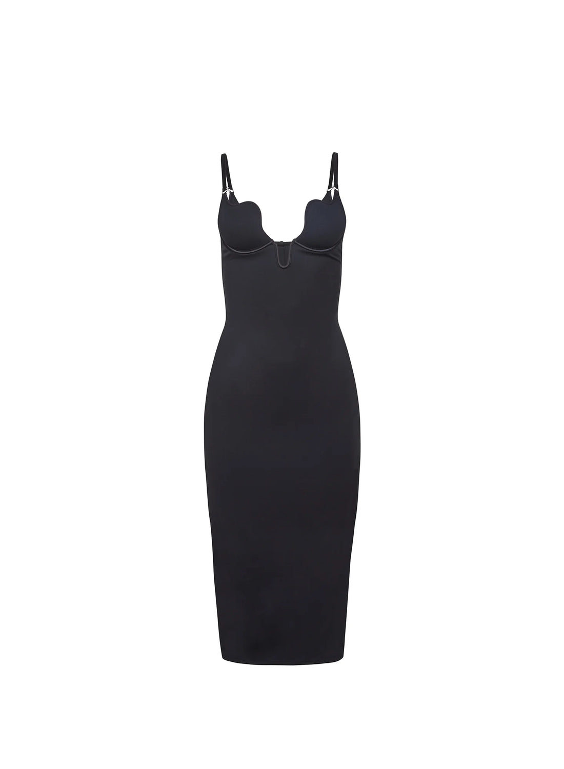 Black Seduce U-Plunge Midi Dress