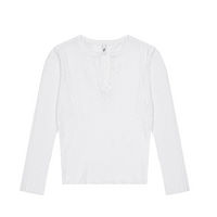 White Pointelle Baby Henley