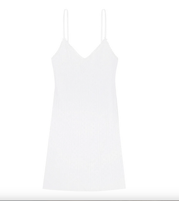 White Pointelle Cami Slip Dress