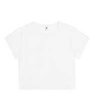 White Pointelle Baby Tee