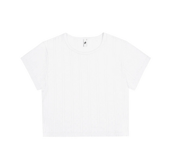 White Pointelle Baby Tee